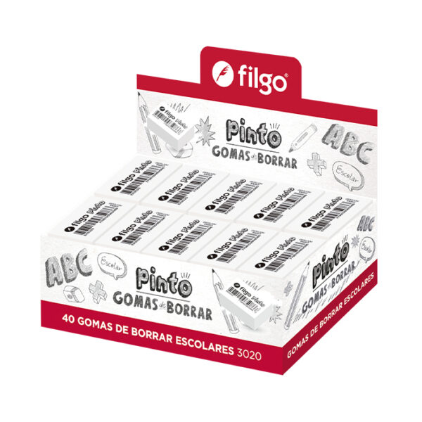 Goma de Borrar Escolar Display x40 Filgo