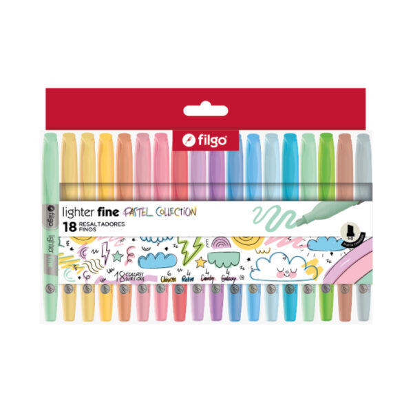 Resaltador Lighter Fine Estuche x18 Pastel Filgo